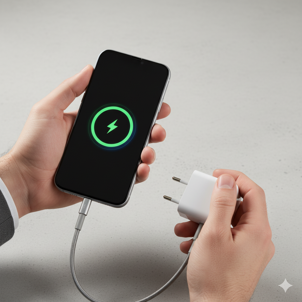 Prateleira com diversos acessórios de tecnologia como fones e cabos
