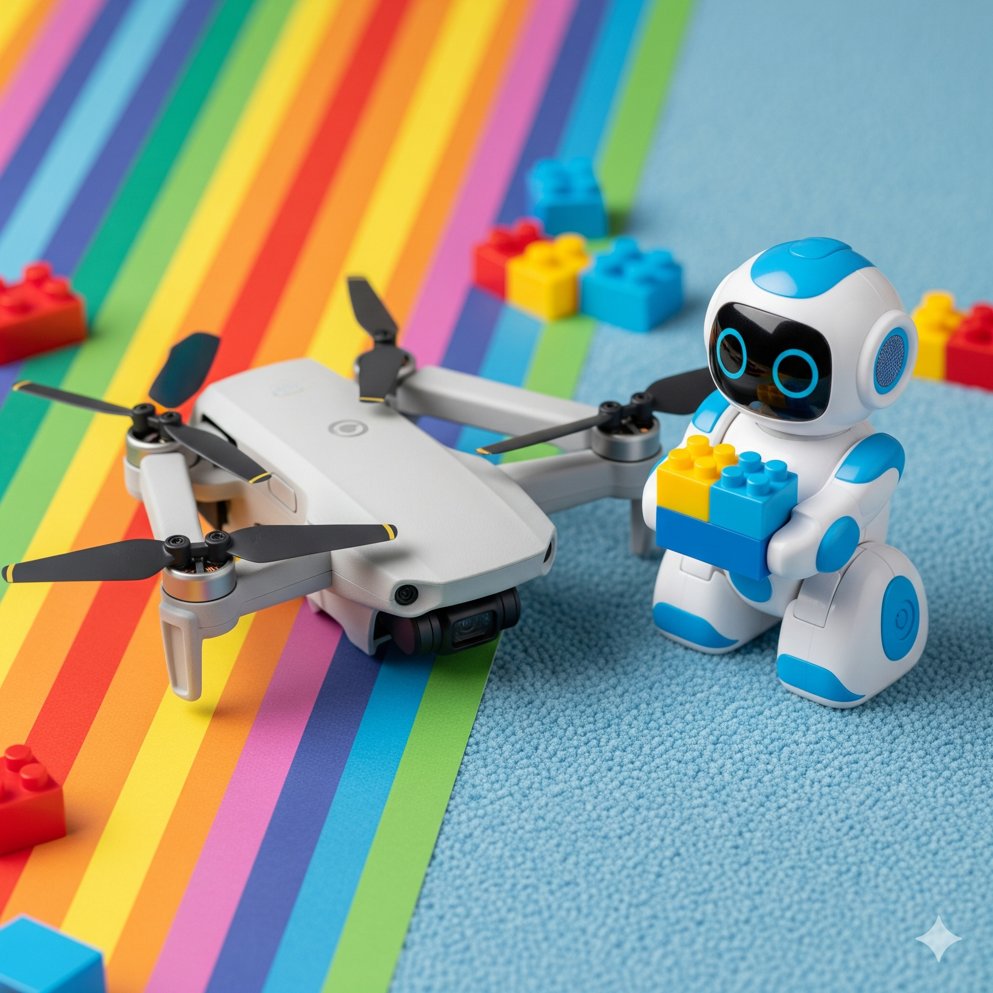 Criança brincando com brinquedos inteligentes e educativos