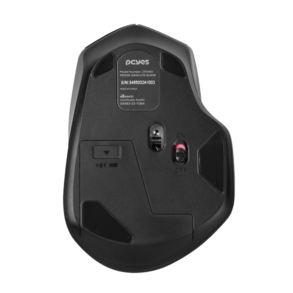 249484_5-17585738157313291.png MOUSE SEM FIO DASH LITE BLACK 1600DPI SILENT CLICK PMDV2BK - Imagem 3