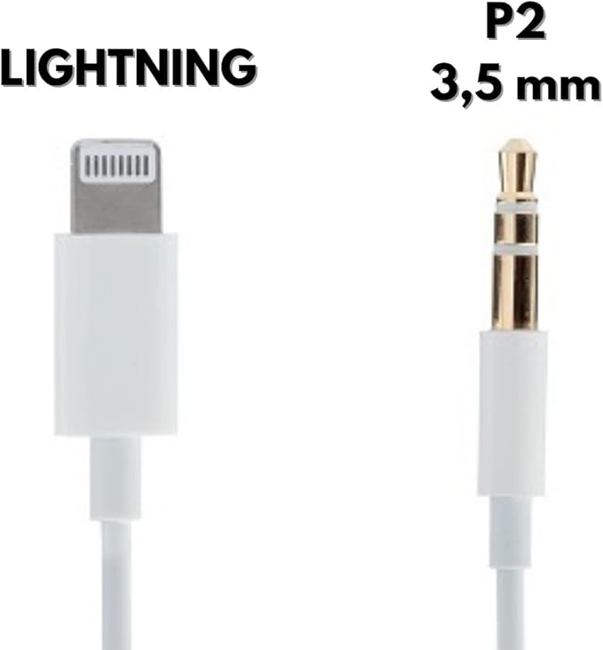 41Kn28MWGFL._AC_SX679_.jpg auxiliar audio (IOS para P2 3,5 mm) Conector Compativel com celulares entrada LIGHT A´GOLD CB-01 - Imagem 1