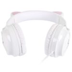 FONE DE OUVIDO HEADSET KITTY EAR - ORELHA DE GATO BRANCO COM MICROFONE CABO 1.2M PLUG P2 ESTEREO P3 - KE110B - Imagem 2