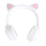 FONE DE OUVIDO HEADSET KITTY EAR - ORELHA DE GATO BRANCO COM MICROFONE CABO 1.2M PLUG P2 ESTEREO P3 - KE110B - Imagem 3