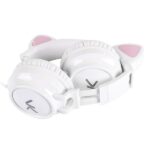 FONE DE OUVIDO HEADSET KITTY EAR - ORELHA DE GATO BRANCO COM MICROFONE CABO 1.2M PLUG P2 ESTEREO P3 - KE110B - Imagem 4