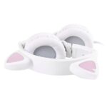 FONE DE OUVIDO HEADSET KITTY EAR - ORELHA DE GATO BRANCO COM MICROFONE CABO 1.2M PLUG P2 ESTEREO P3 - KE110B - Imagem 5