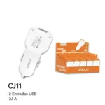 Carregador Veicular 2 Usb Agold 3.1a Anatel Cj11 Branco - Imagem 3