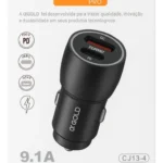 Fonte Turbo 60w Carregador Veicular Rapido Gold 9.1a Cj13-4