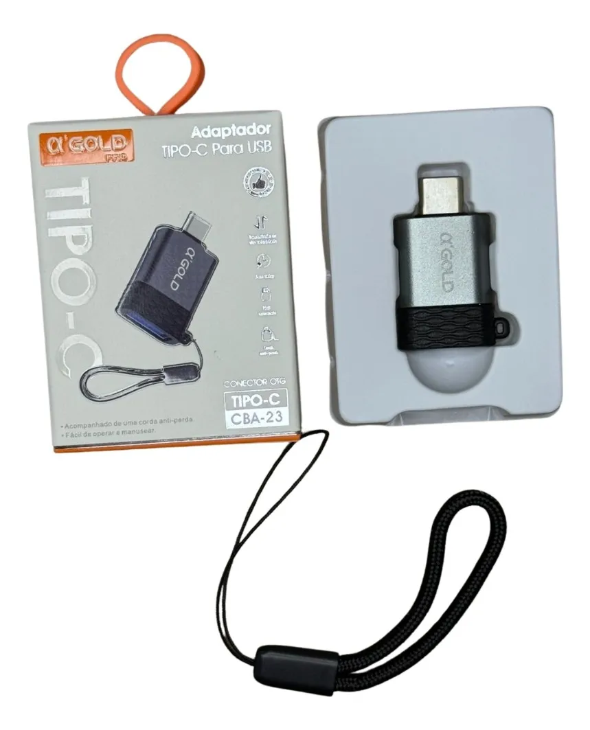 D_NQ_NP_2X_993540-MLB89469808205_082025-F.webp Adaptador Usb Para Tipo C Otg Alta Velocidade Mini Cba-23 - Cinza-escuro - Imagem 1