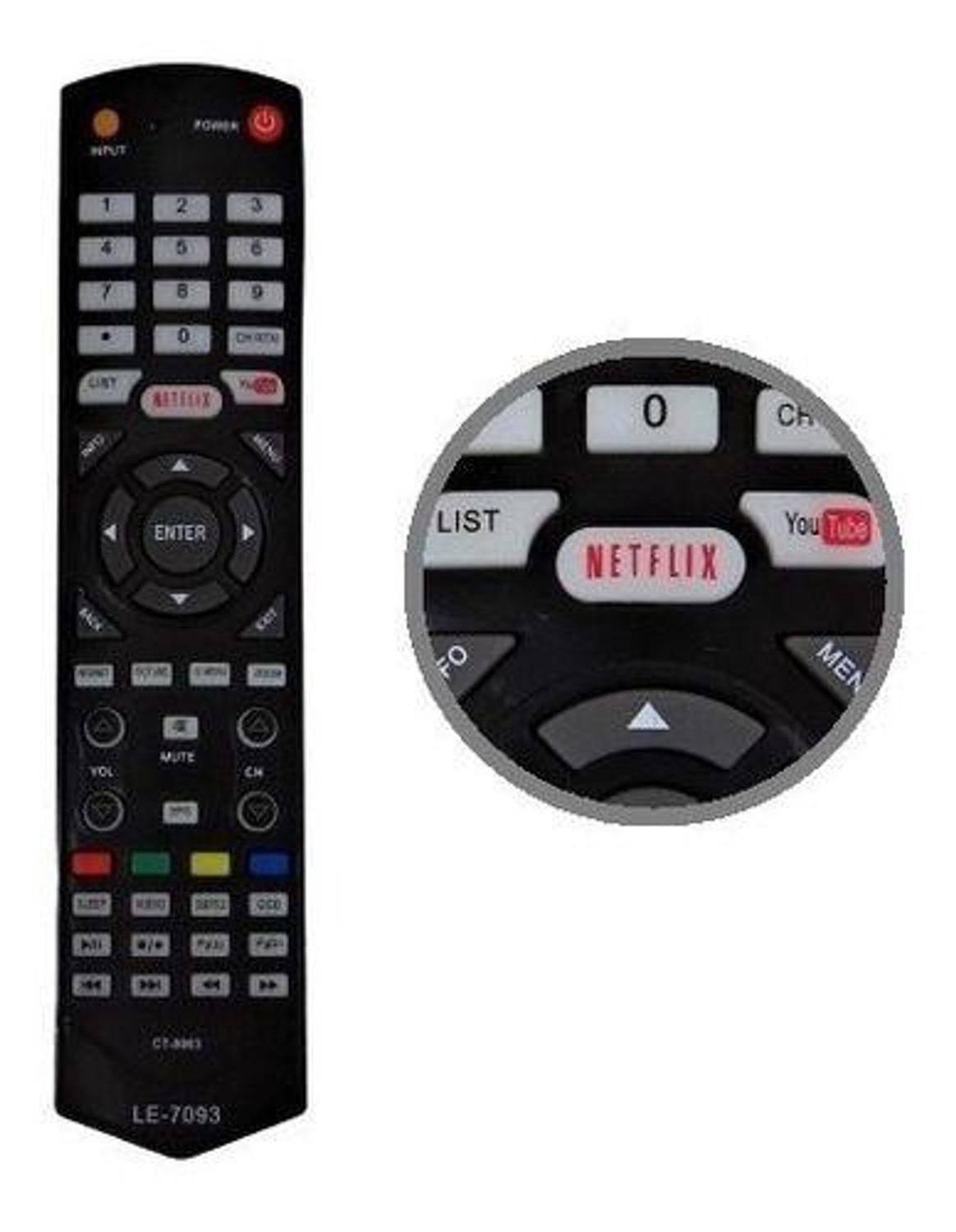 6fd84e9a2259e03f822bfb81c22a77be.jpeg Controle Remoto Lelong LE-7093 para TV Toshiba LCS com Teclas Netflix e YouTube - Imagem 1