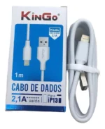 Cabo Kingo USB para Tipo C 2.1A 1m Carregamento e Dados Branco