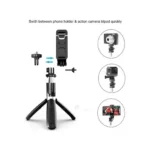 Bastão de Selfie e Mini Tripé 2 em 1 L02 com Controle Remoto Bluetooth - Imagem 2