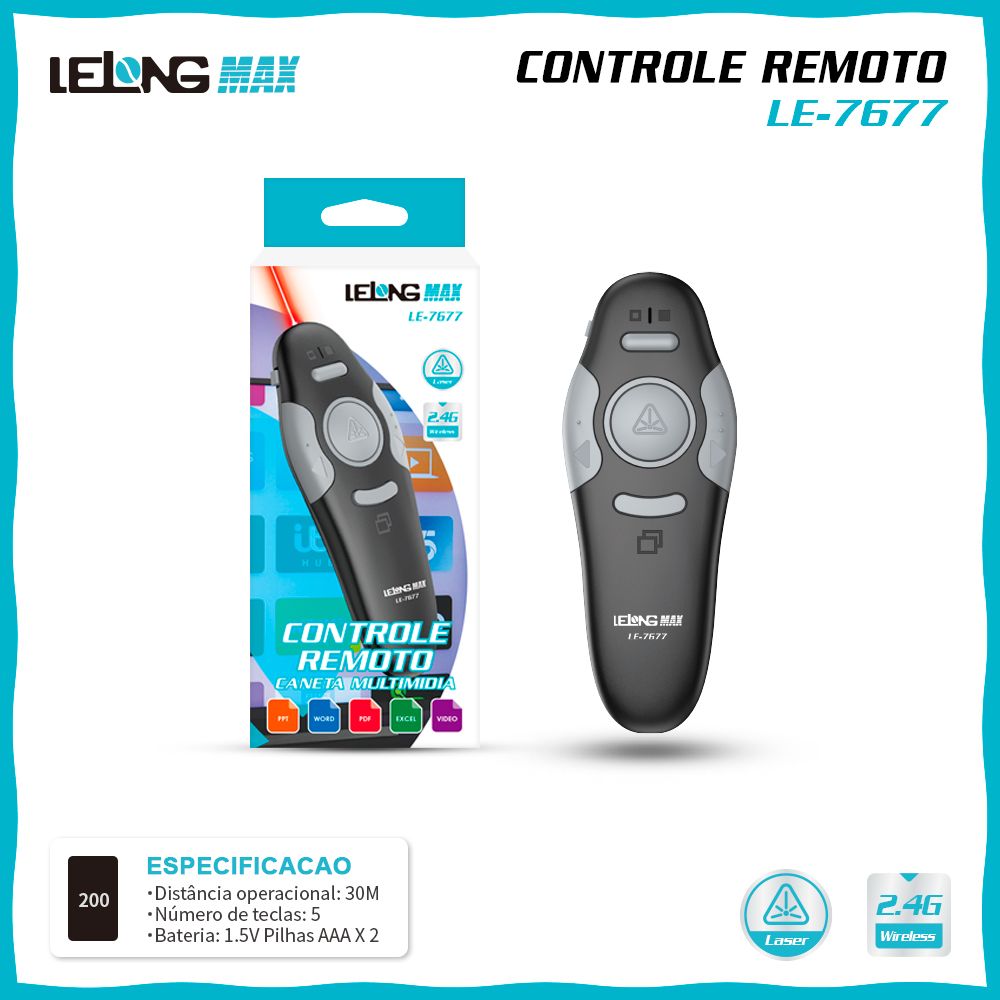 whatsapp-image-2023-10-31-at-15-14-26-19ol3y4o34.jpeg Controle Remoto Caneta Multimídia LE-7677 2.4G Wireless com Laser - Imagem 1