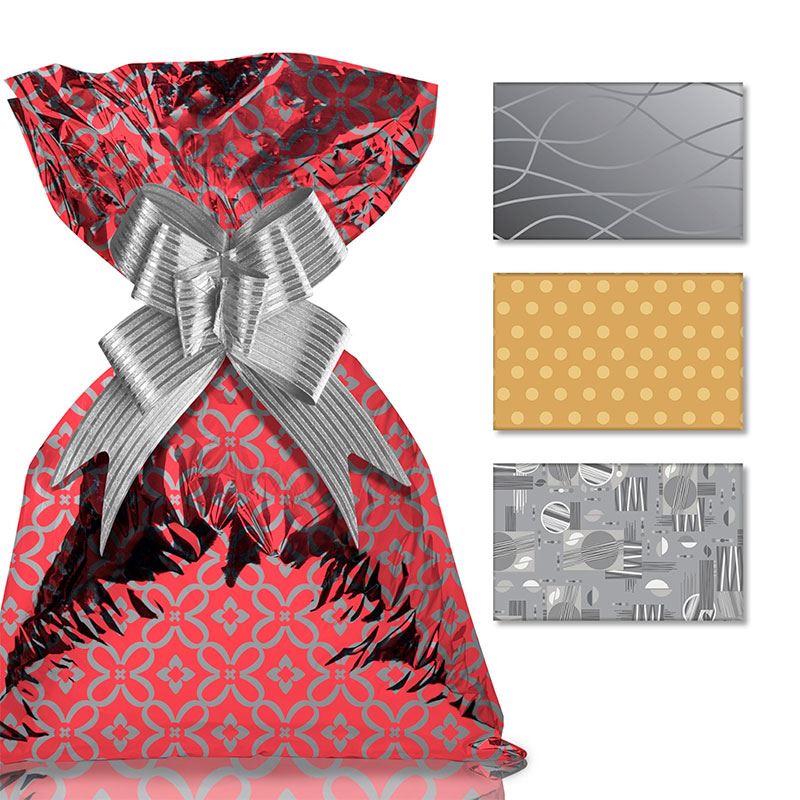 133940_1.jpg SACO METALIZADO 25X35 1 UNIDADE UNIDADES CASUAL GALA SORTIDO - Imagem 1