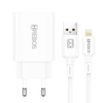 Kit Carregador HREBOS Classic Duo CRG-214C 12W — 2x USB-A (5V/2.1A) Carregador de Parede Rápido — Branco