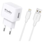 Carregador de Tomada Kingo U201 2.1A + Cabo Lightning (Para iPhone) Branco