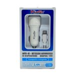 Carregador Veicular Kingo C204 Auto-ID 2.4A + Cabo Lightning (Para iPhone) Branco