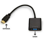 Cabo Conversor HDMI para VGA com Saída de Áudio P2 (Full HD 1080p)