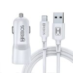 Carregador Veicular Kingo C204 Auto-ID 2.4A + Cabo Lightning (Para iPhone) Branco - Imagem 2