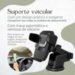 Suporte Carro Tomate MTG-011C Rotação 360° Ventosa Smartphones 3.5-6" - Imagem 2