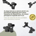 Suporte Carro Tomate MTG-011C Rotação 360° Ventosa Smartphones 3.5-6" - Imagem 3