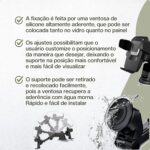 Suporte Carro Tomate MTG-011C Rotação 360° Ventosa Smartphones 3.5-6" - Imagem 4