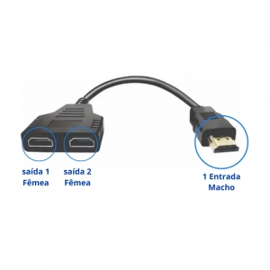 Splitter HDMI HMASTON 1 Entrada para 2 Saídas - Full HD 1080p - Imagem 3