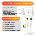 Fonte Carregador Lelong LE-294CC 20W PD 3.0 Turbo com Cabo USB-C - Imagem 2