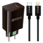 Kit Carregador Turbo Hrebos HS-154i PD 20W com Cabo Lightning – Carregamento Ultrarrápido