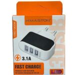 Carregador Fonte para Celular H'maston 3 USB 3.1A CB03 – Carregue Até 3 Dispositivos Simultaneamente