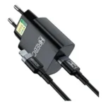 Kit Carregador Classic Duo C Hrebos CRG-215i 38W Dual Type-C com Cabo Lightning – PRETO - Imagem 2