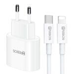 Kit Carregador Classic Duo C Hrebos CRG-215i 38W Dual Type-C com Cabo Lightning – Branco
